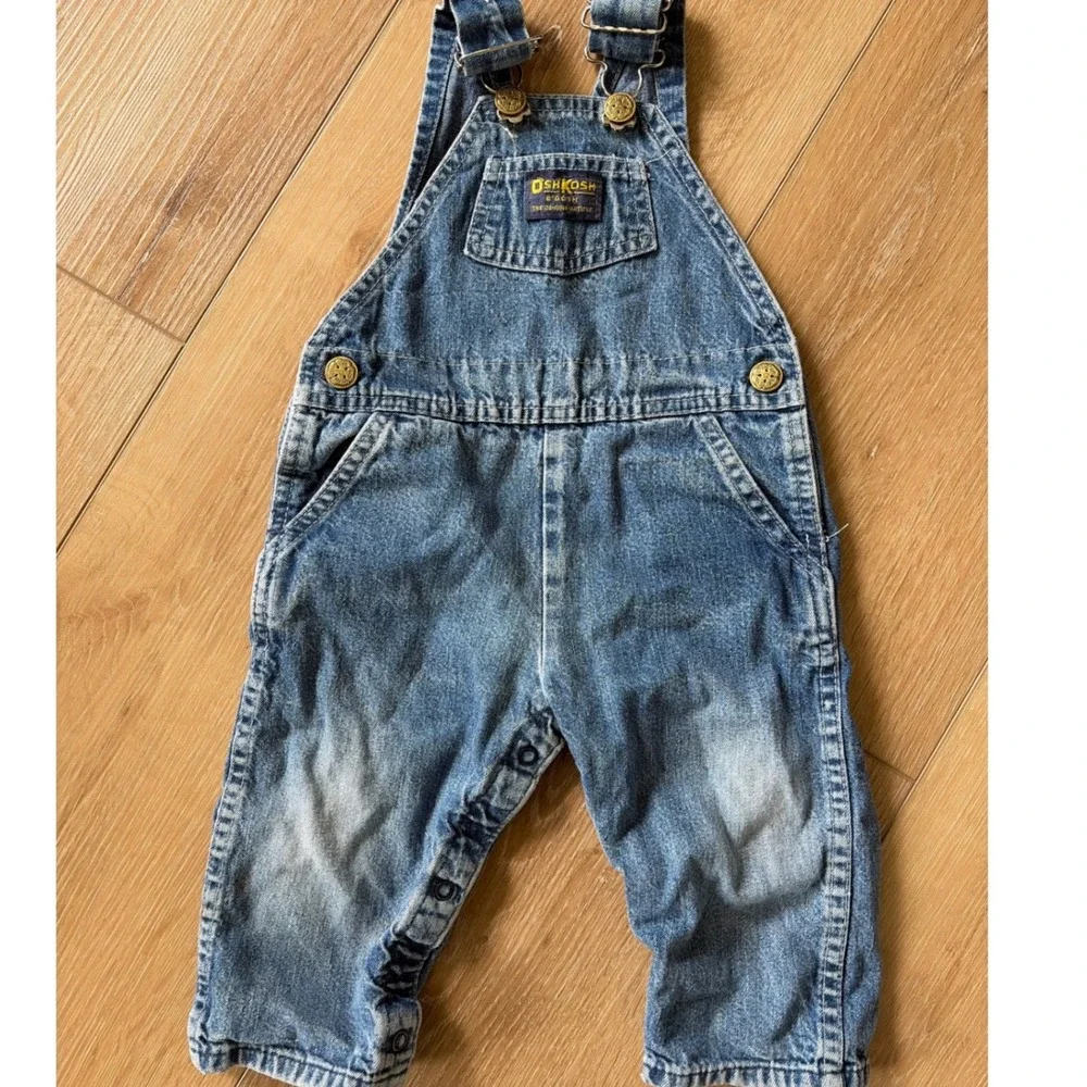 Vintage OshKosh Bgosh Kids Denim Overalls 18 Months Blue Vestbak‎ Made in USA